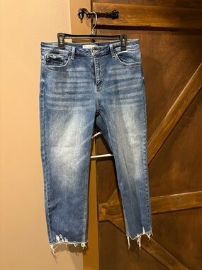 Kan Can High-Rise Cropped Blue Women’s Jeans